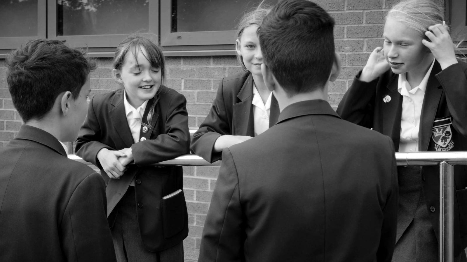 Pupils chatting at break time